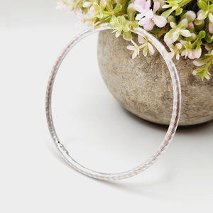 Textured Twisted Rope Italy 925 Sterling Silver Minimalist Bangle Bracelet